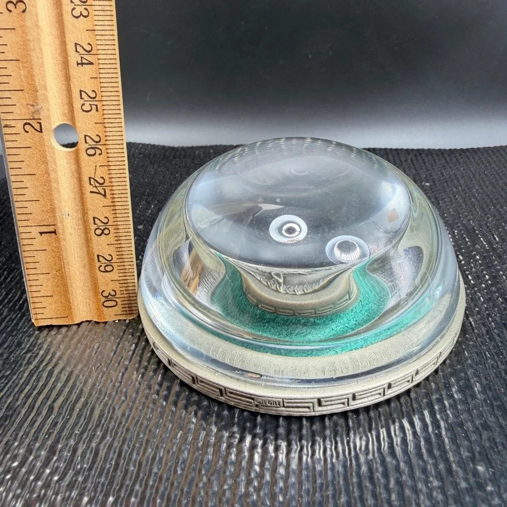Vintage‎ Fort Pewter Horse Heads Dome Paperweight Equestrian Desk Decor 3 Inch